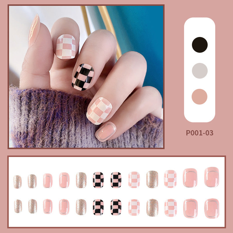 24PCS/Box Finished Design Press On Fake Nails Kit