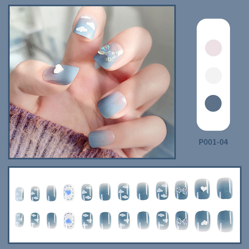 24PCS/Box Finished Design Press On Fake Nails Kit