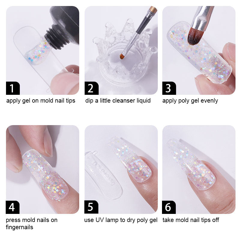 15ml Glitter Nail Poly Gel Extension Builder UV Gel With Sequis