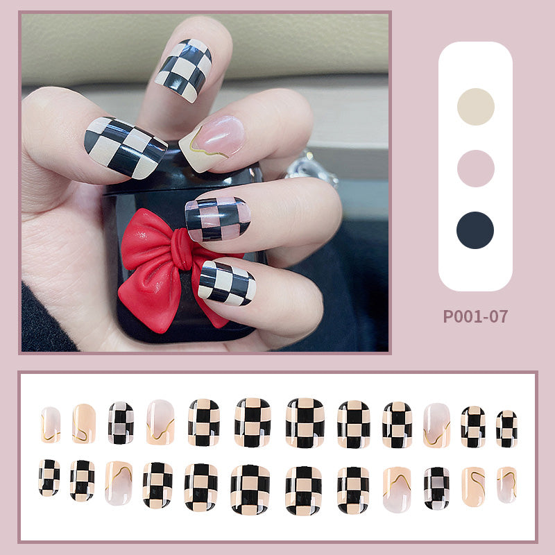 24PCS/Box Finished Design Press On Fake Nails Kit