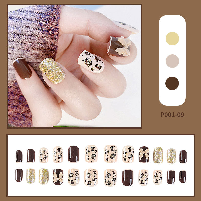 24PCS/Box Finished Design Press On Fake Nails Kit