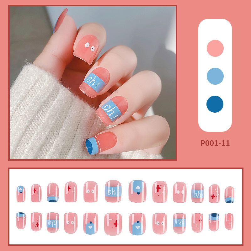 24PCS/Box Finished Design Press On Fake Nails Kit