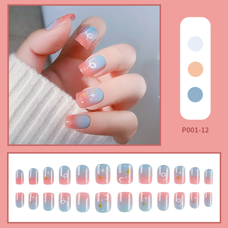 24PCS/Box Finished Design Press On Fake Nails Kit