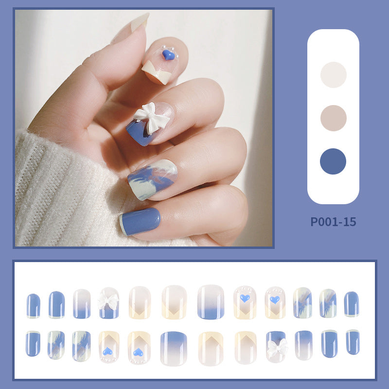 24PCS/Box Finished Design Press On Fake Nails Kit