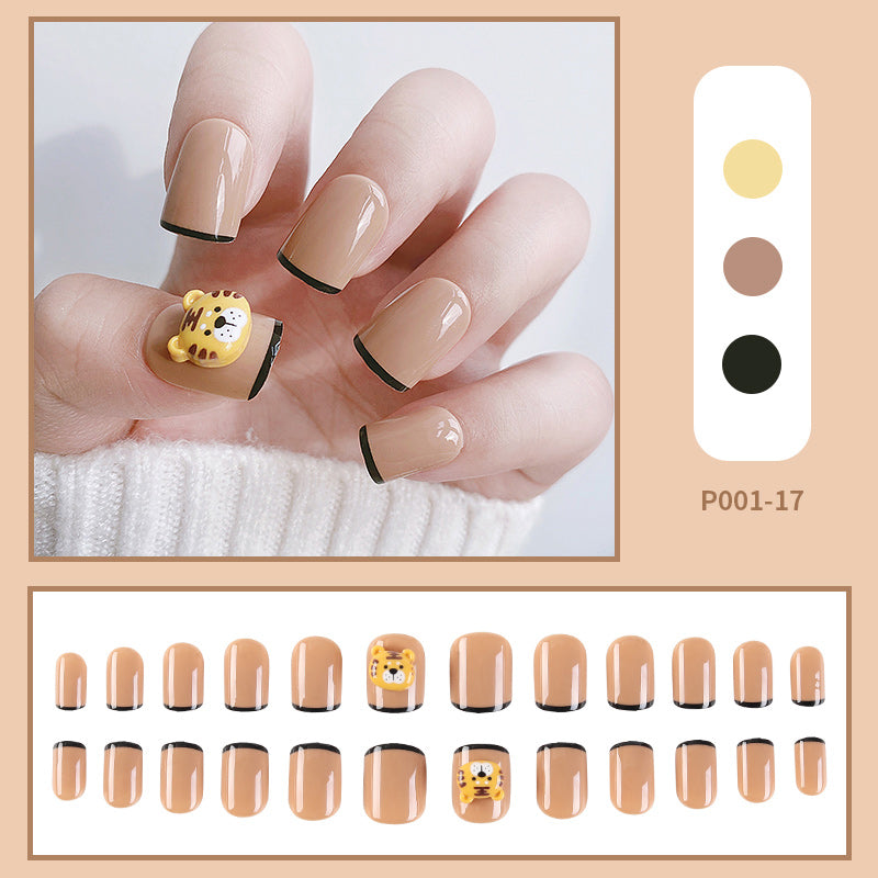 24PCS/Box Finished Design Press On Fake Nails Kit