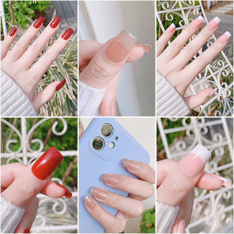 24PCS/Box Blooming Effect Artficial Press On Fake Nails Kit