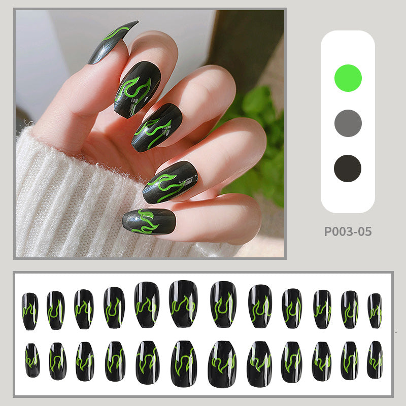 24PCS/Box Finished Design Press On Fake Nails Kit