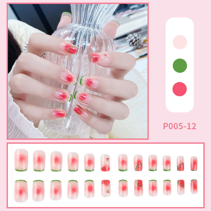 24PCS/Box Blooming Effect Artficial Press On Fake Nails Kit