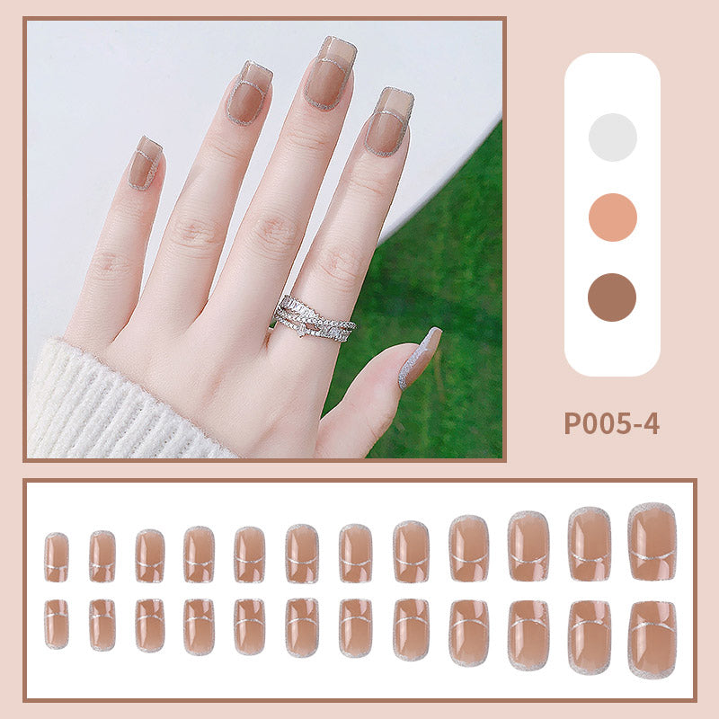 24PCS/Box Blooming Effect Artficial Press On Fake Nails Kit