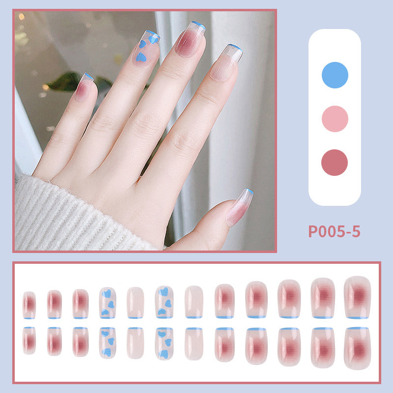 24PCS/Box Blooming Effect Artficial Press On Fake Nails Kit