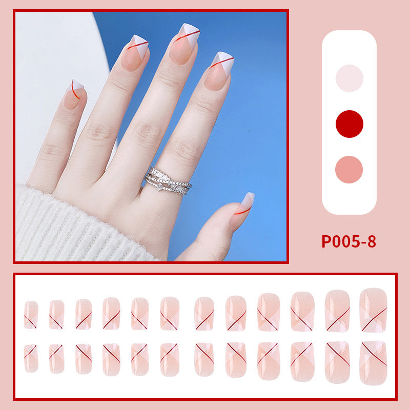 24PCS/Box Blooming Effect Artficial Press On Fake Nails Kit