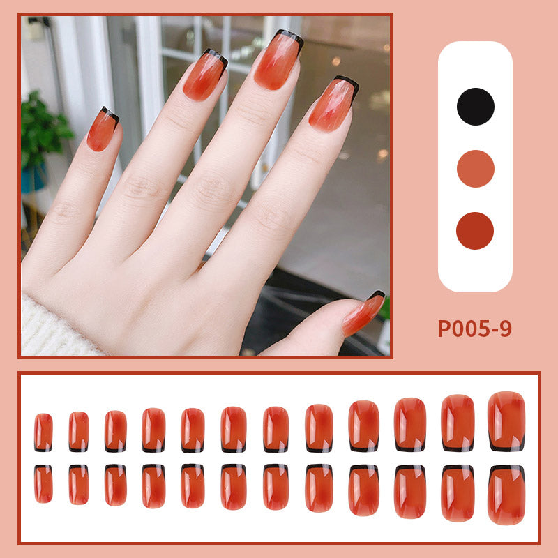 24PCS/Box Blooming Effect Artficial Press On Fake Nails Kit