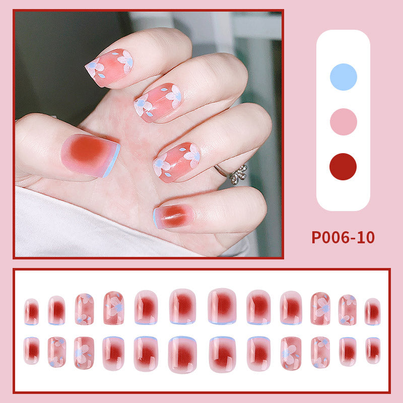 24PCS/Box Finished Design Artficial Press On Fake Nails Kit