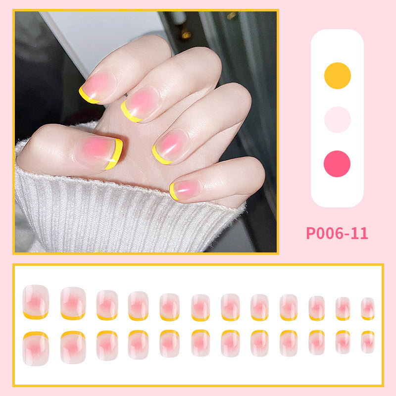 24PCS/Box Finished Design Artficial Press On Fake Nails Kit