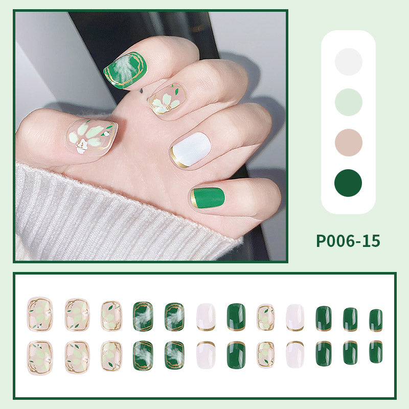 24PCS/Box Finished Design Artficial Press On Fake Nails Kit