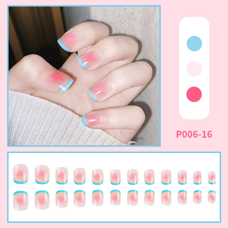 24PCS/Box Finished Design Artficial Press On Fake Nails Kit