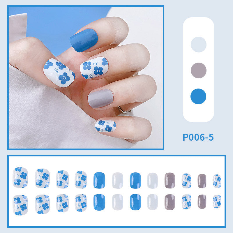 24PCS/Box Finished Design Artficial Press On Fake Nails Kit