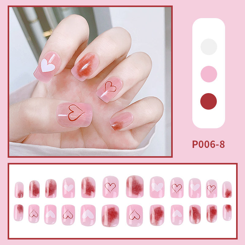 24PCS/Box Finished Design Artficial Press On Fake Nails Kit