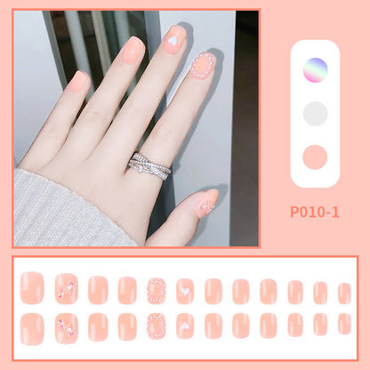 24PCS/Box With Decorations Press On Fake Nails Kit