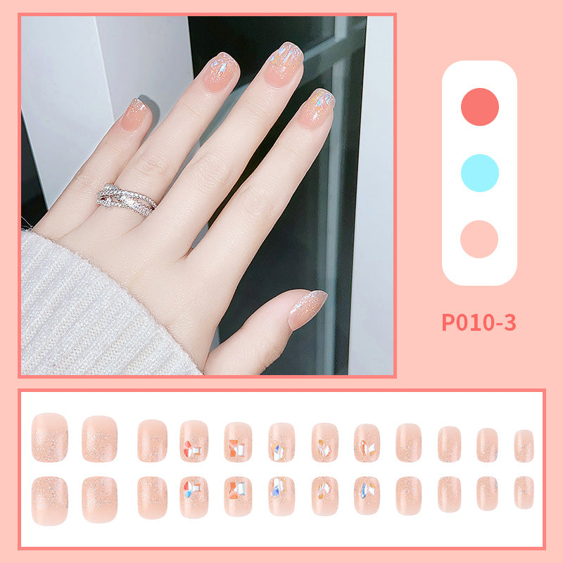 24PCS/Box With Decorations Press On Fake Nails Kit