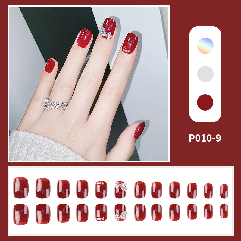 24PCS/Box With Decorations Press On Fake Nails Kit