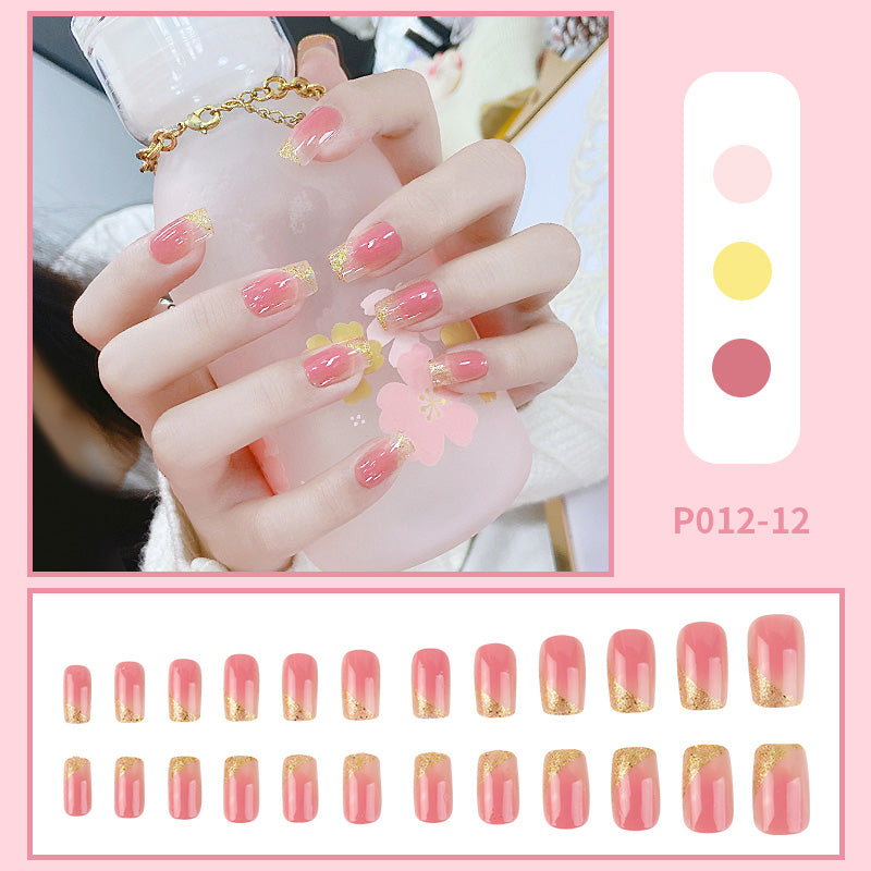 24PCS/Box With Butterfly Decorations Artficial Press On Fake Nails Kit