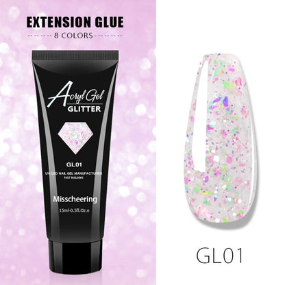 15ml Glitter Nail Poly Gel Extension Builder UV Gel With Sequis