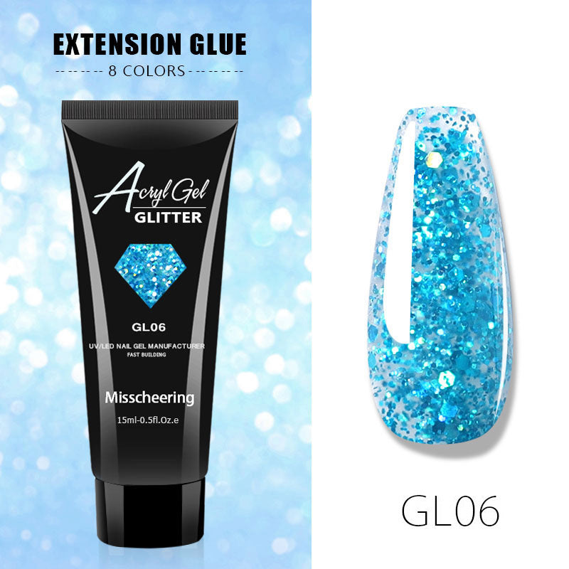 15ml Glitter Nail Poly Gel Extension Builder UV Gel With Sequis