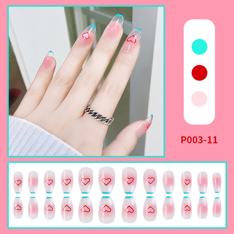 24PCS/Box Finished Design Press On Fake Nails Kit